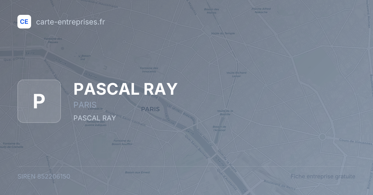 PASCAL RAY — 852206150 — fiche entreprise