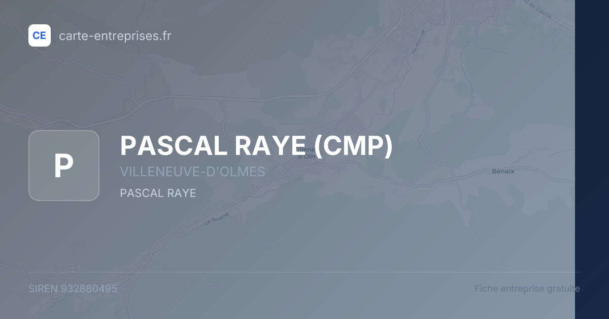 PASCAL RAYE (CMP) — 932880495 — fiche entreprise