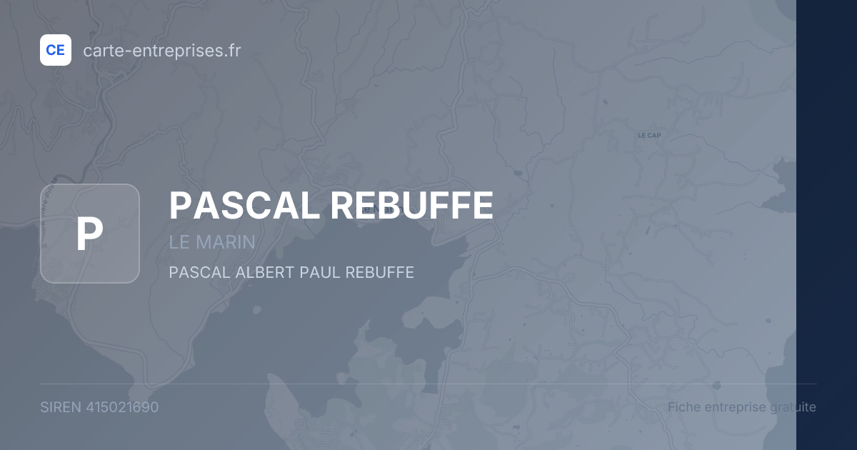 PASCAL REBUFFE — 415021690 — fiche entreprise