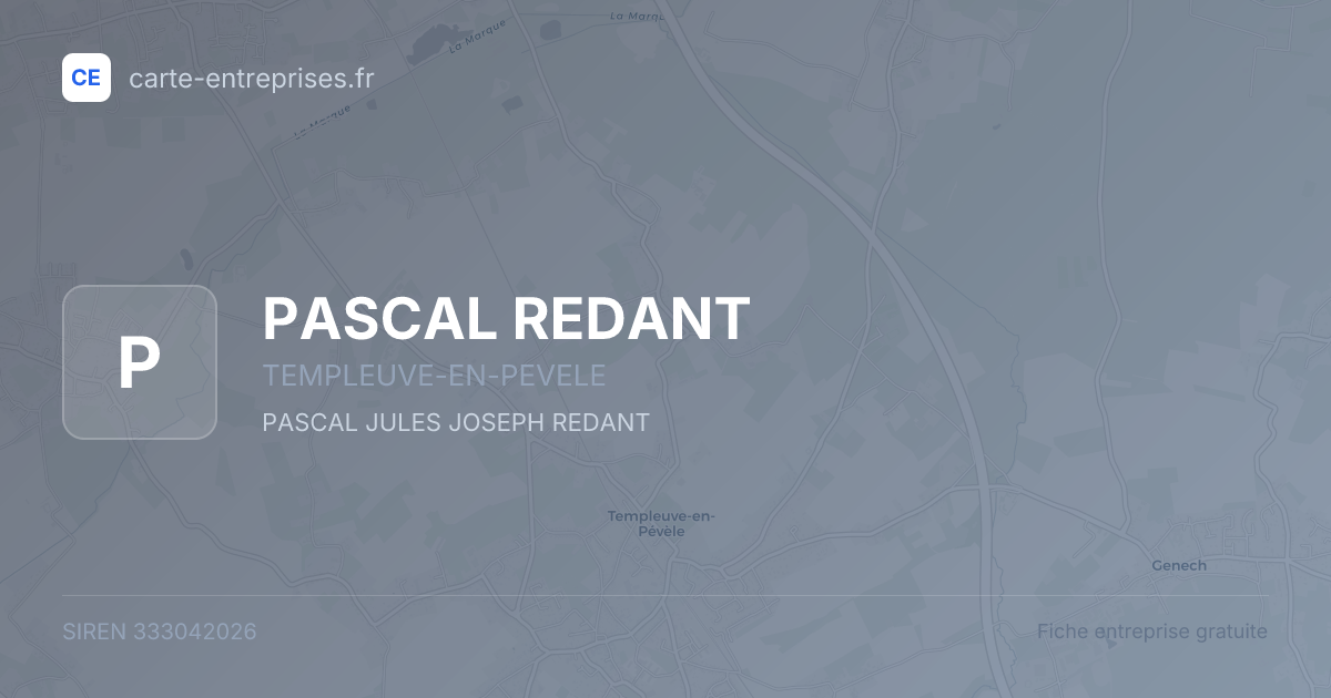PASCAL REDANT — 333042026 — fiche entreprise