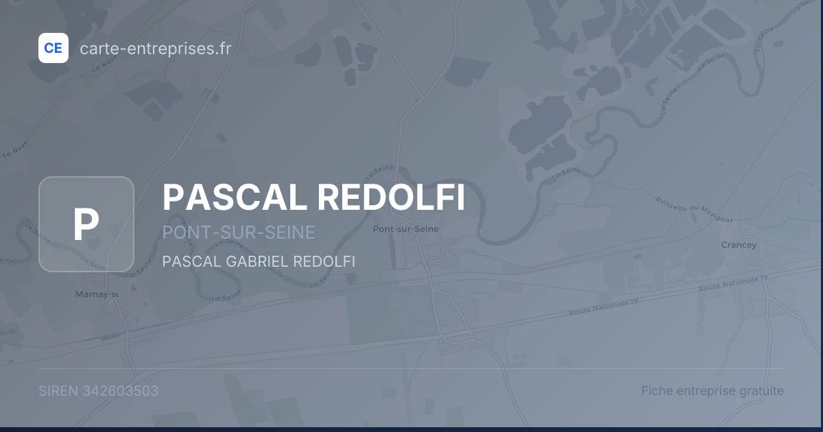 PASCAL REDOLFI — 342603503 — fiche entreprise