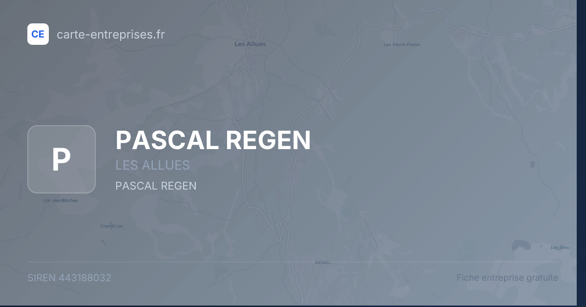 PASCAL REGEN — 443188032 — fiche entreprise