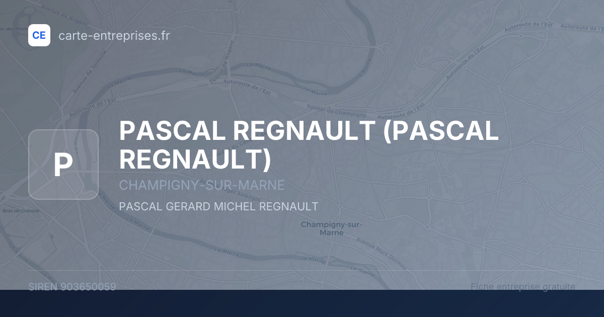 PASCAL REGNAULT — 903650059 — fiche entreprise