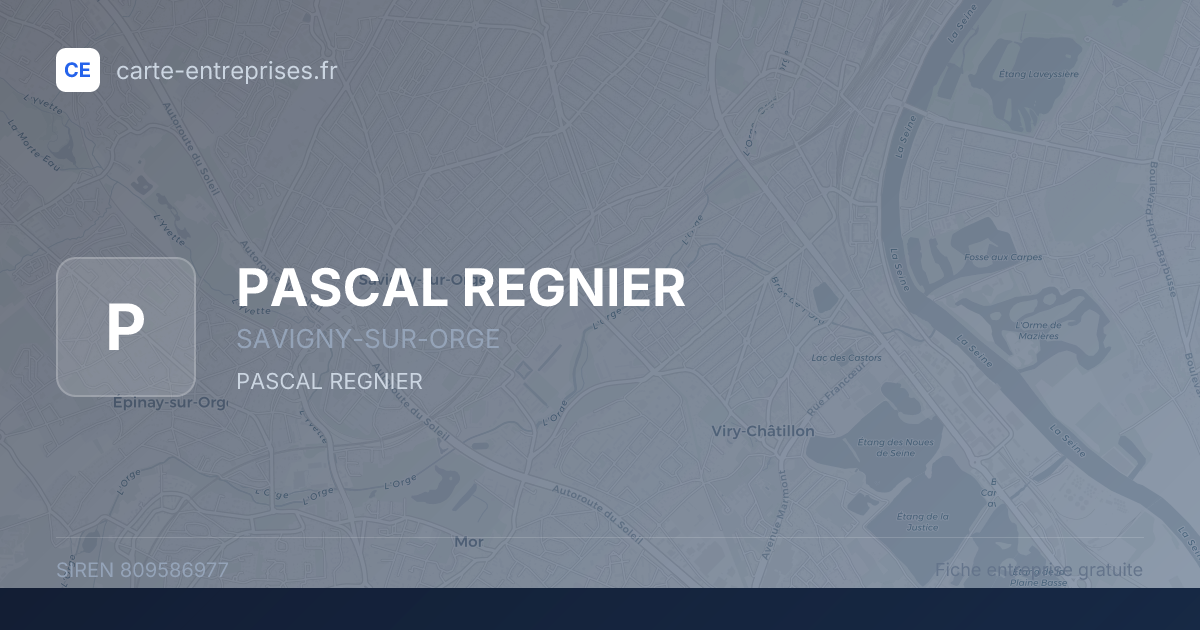 PASCAL REGNIER — 809586977 — fiche entreprise