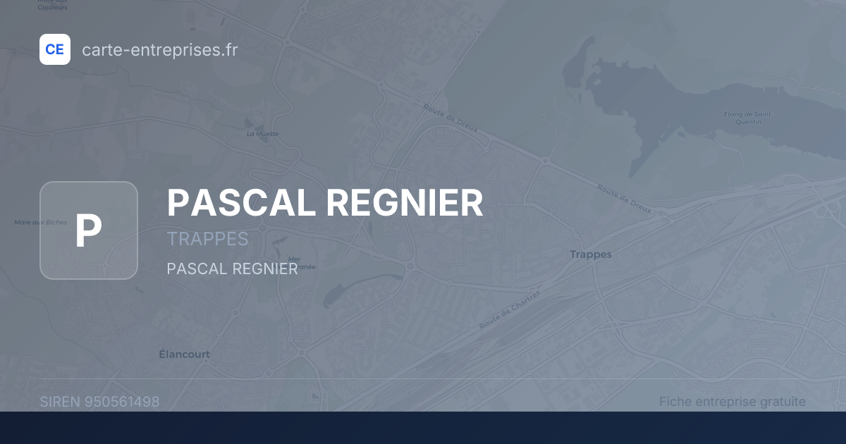 PASCAL REGNIER — 950561498 — fiche entreprise