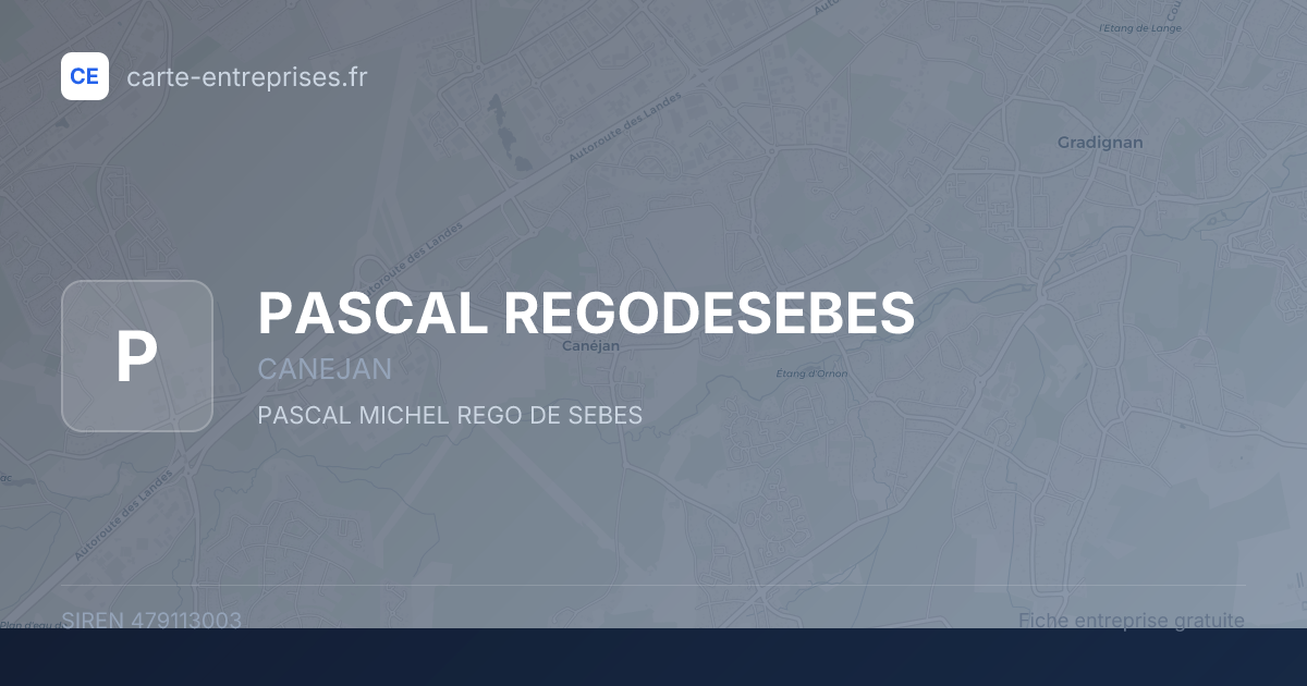 PASCAL REGODESEBES — 479113003 — fiche entreprise