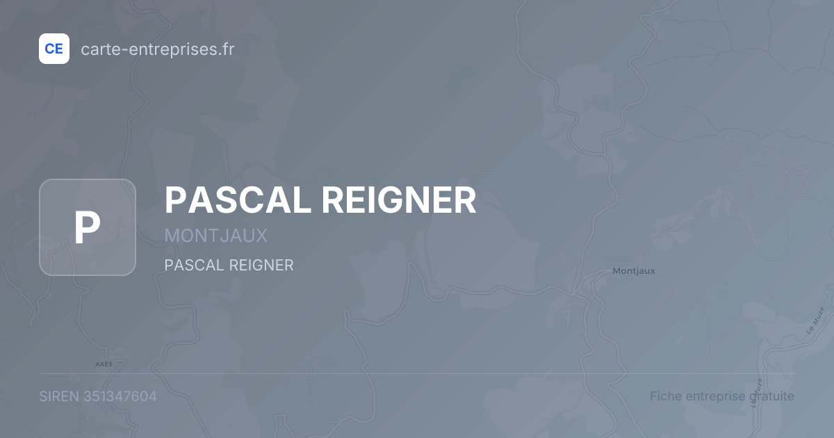 PASCAL REIGNER — 351347604 — fiche entreprise