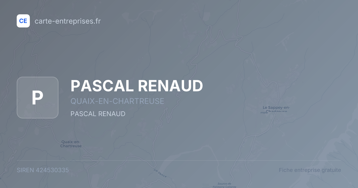 PASCAL RENAUD — 424530335 — fiche entreprise