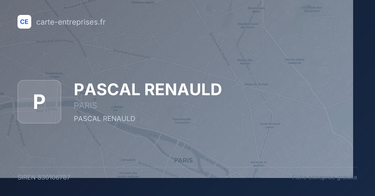 PASCAL RENAULD — 830106787 — fiche entreprise