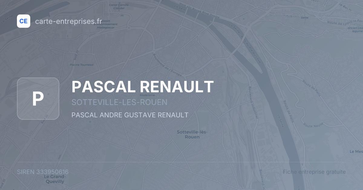 PASCAL RENAULT — 333950616 — fiche entreprise