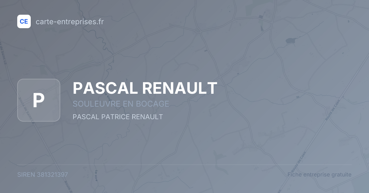 PASCAL RENAULT — 381321397 — fiche entreprise