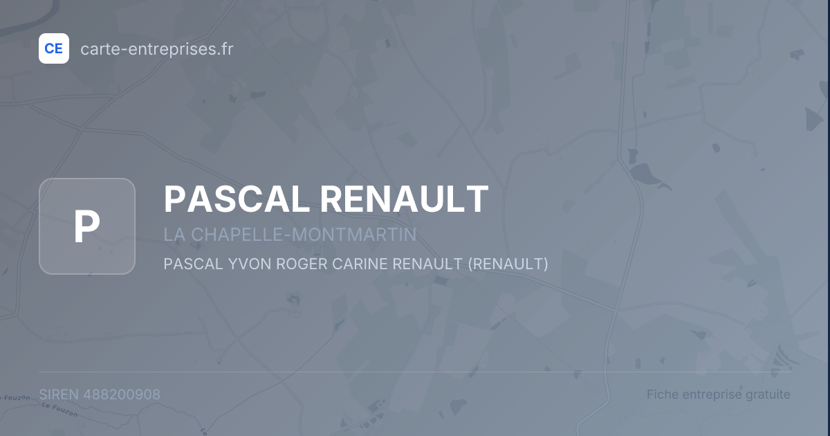 PASCAL RENAULT — 488200908 — fiche entreprise