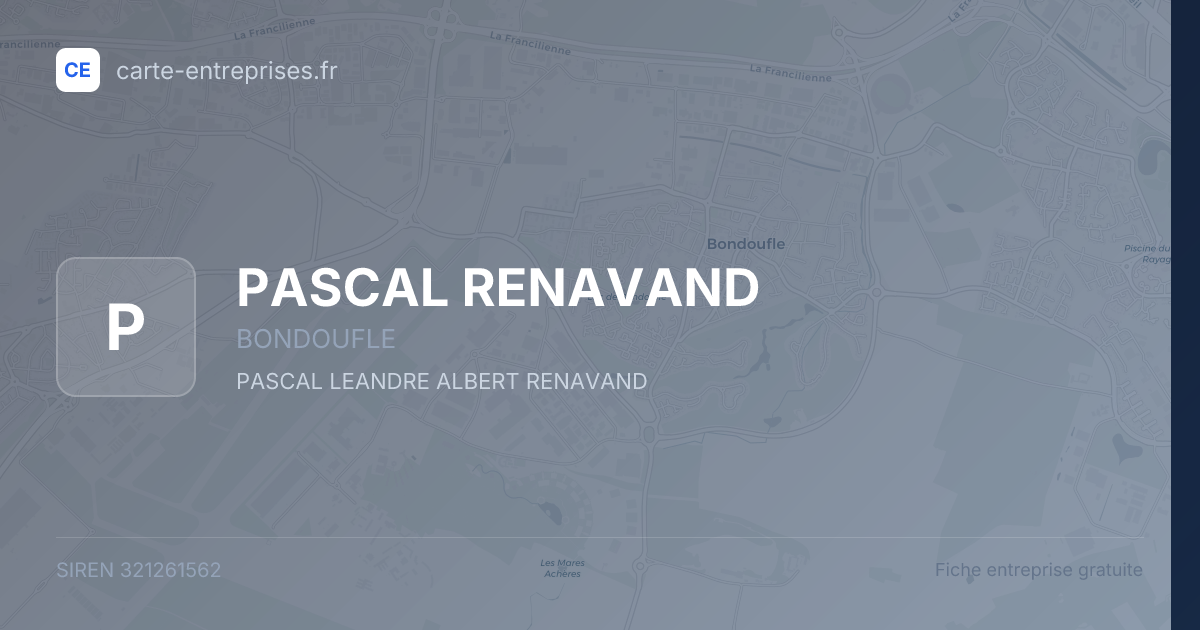 PASCAL RENAVAND — 321261562 — fiche entreprise