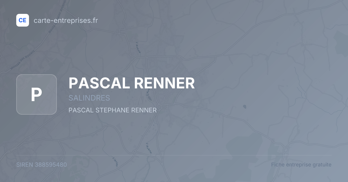 PASCAL RENNER — 388595480 — fiche entreprise