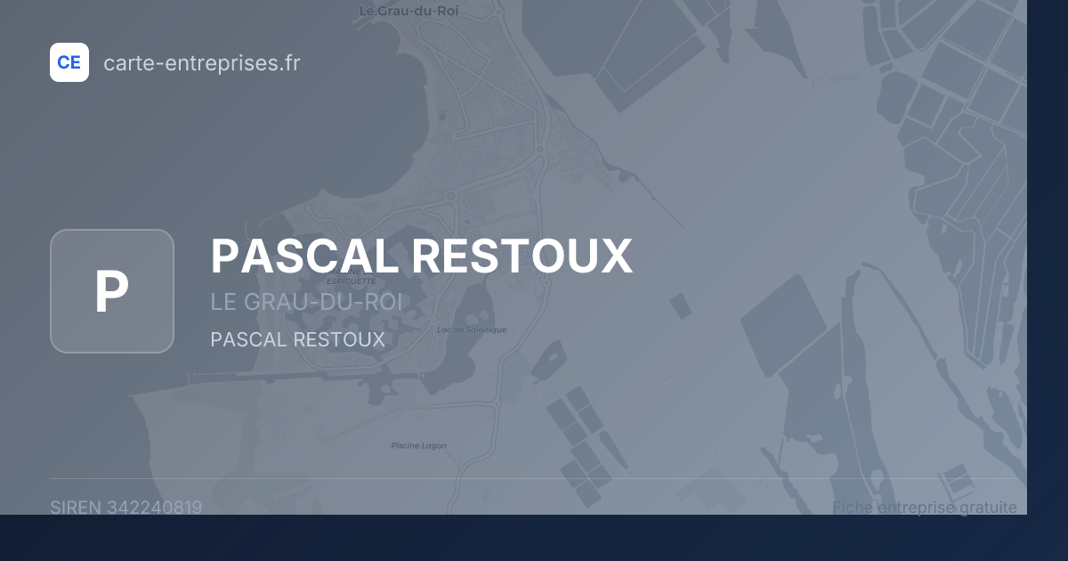 PASCAL RESTOUX — 342240819 — fiche entreprise