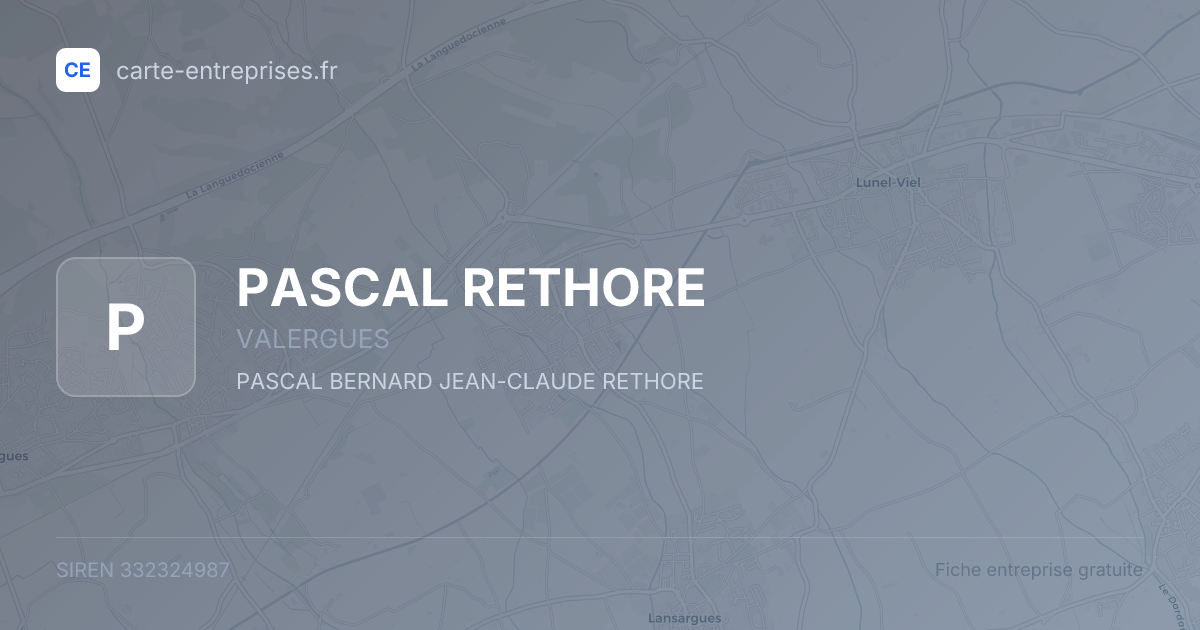PASCAL RETHORE — 332324987 — fiche entreprise