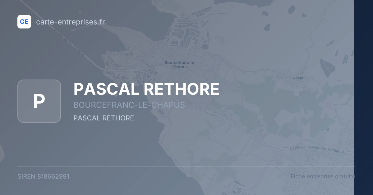 PASCAL RETHORE — 818662991 — fiche entreprise