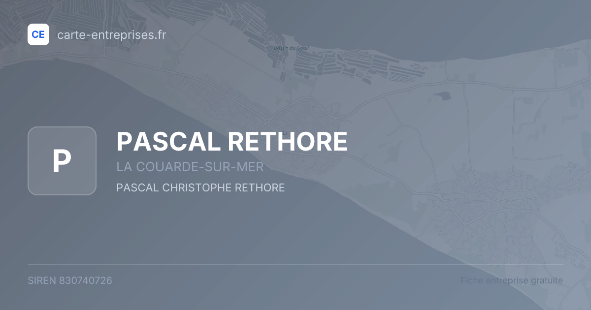 PASCAL RETHORE — 830740726 — fiche entreprise