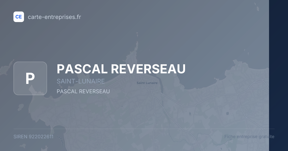 PASCAL REVERSEAU — 922022611 — fiche entreprise