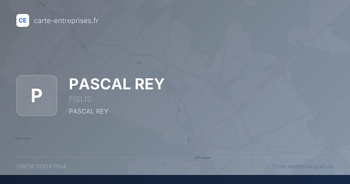 PASCAL REY — 313047664 — fiche entreprise