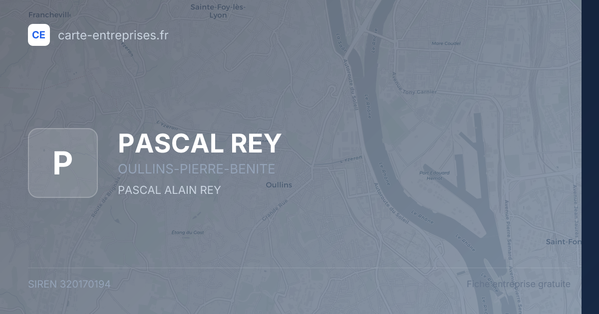 PASCAL REY — 320170194 — fiche entreprise