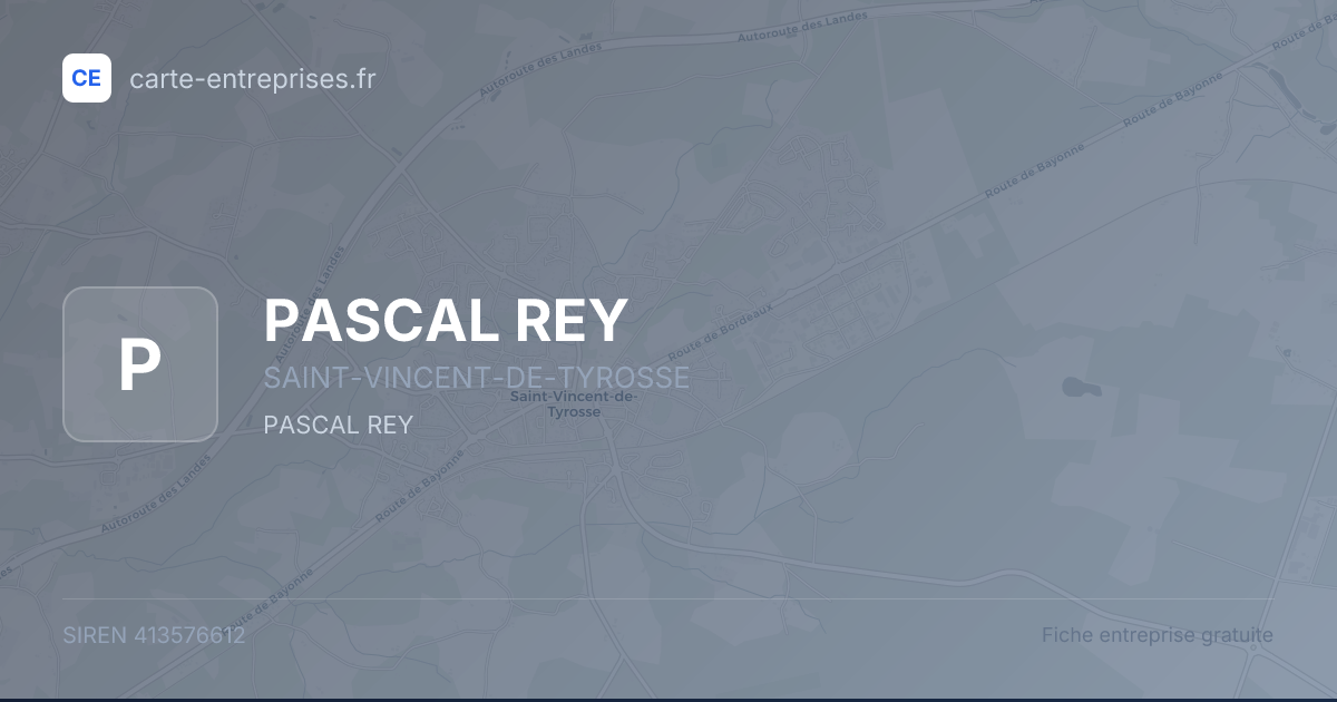 PASCAL REY — 413576612 — fiche entreprise