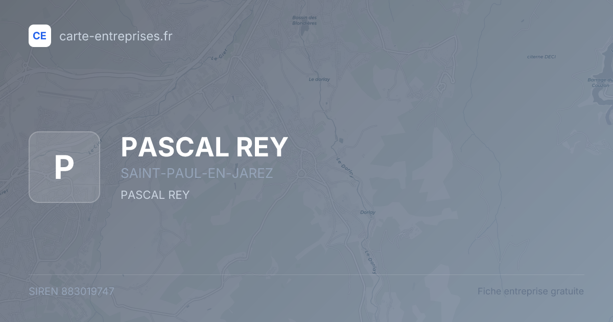 PASCAL REY — 883019747 — fiche entreprise