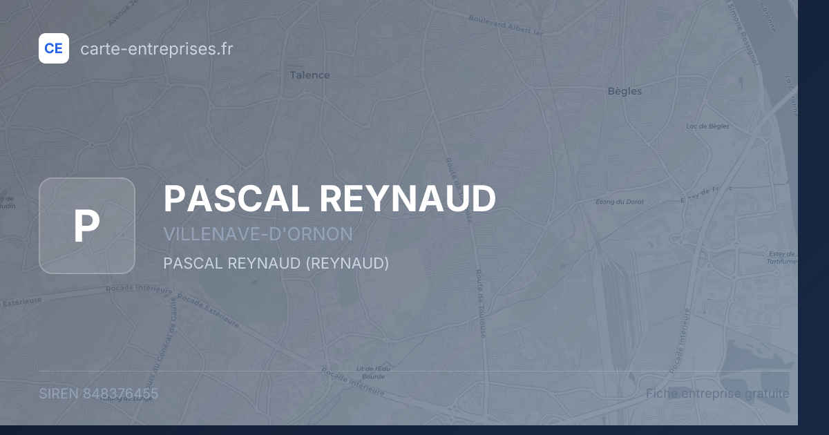 PASCAL REYNAUD — 848376455 — fiche entreprise