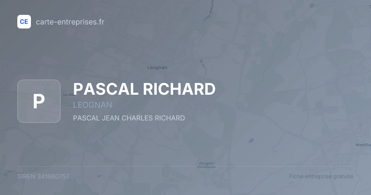 PASCAL RICHARD — 341860757 — fiche entreprise