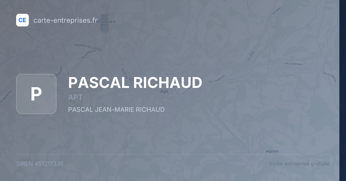 PASCAL RICHAUD — 451217335 — fiche entreprise