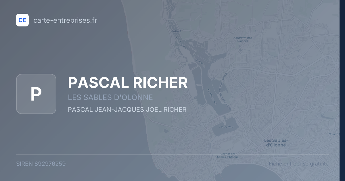 PASCAL RICHER — 892976259 — fiche entreprise