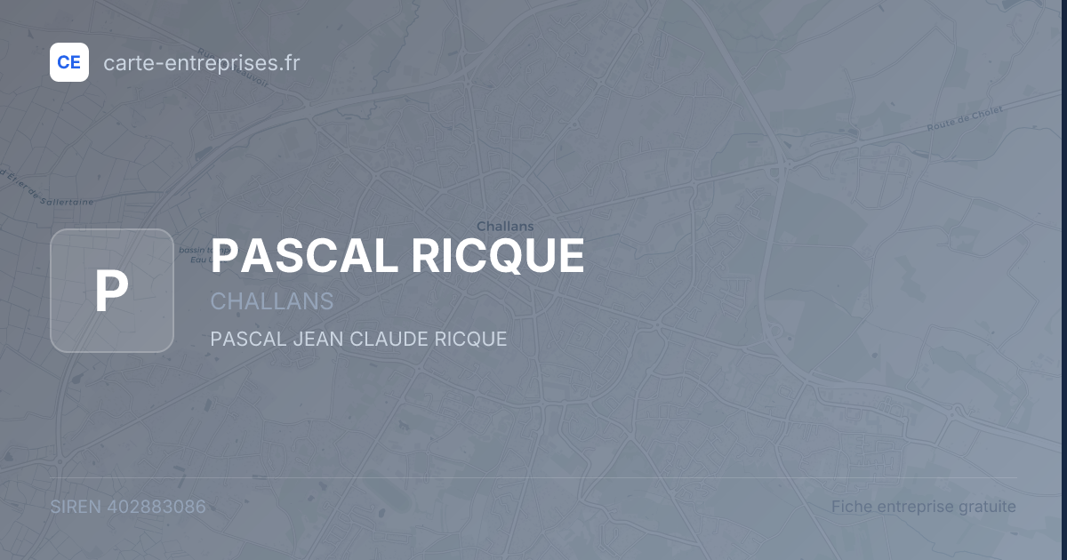 PASCAL RICQUE — 402883086 — fiche entreprise