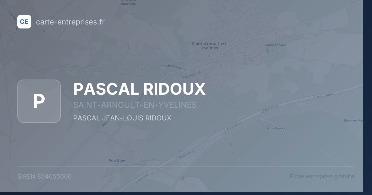 PASCAL RIDOUX — 804655066 — fiche entreprise