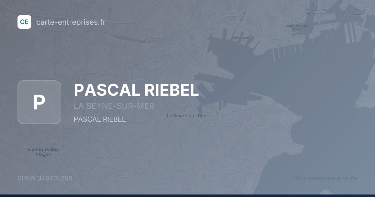 PASCAL RIEBEL — 348435256 — fiche entreprise
