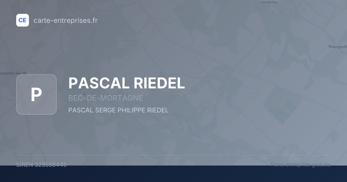 PASCAL RIEDEL — 323558445 — fiche entreprise