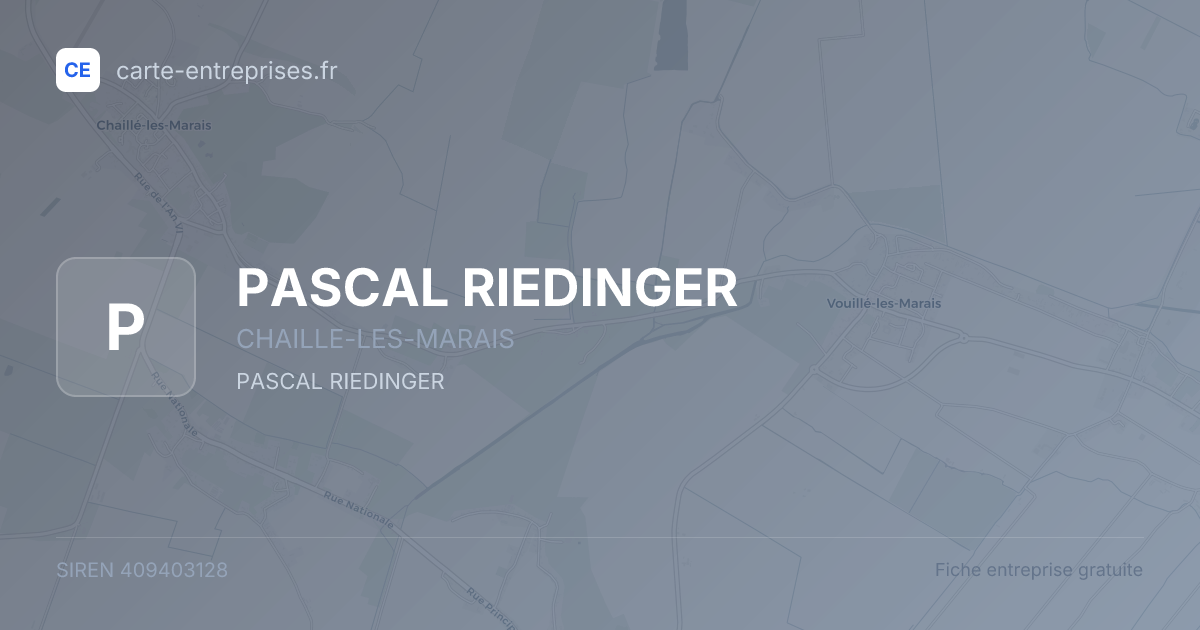 PASCAL RIEDINGER — 409403128 — fiche entreprise