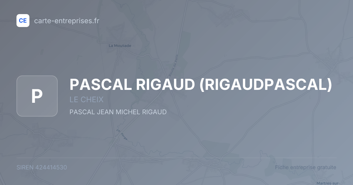 PASCAL RIGAUD (RIGAUDPASCAL) — 424414530 — fiche entreprise