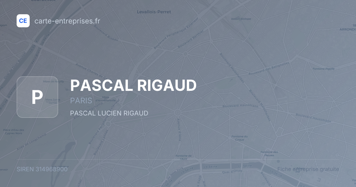 PASCAL RIGAUD — 314968900 — fiche entreprise