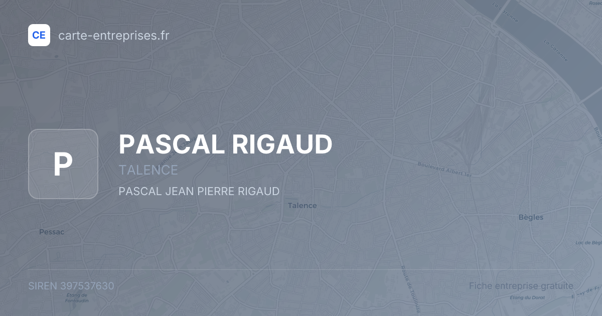 PASCAL RIGAUD — 397537630 — fiche entreprise