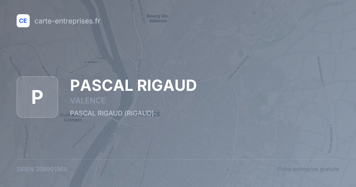 PASCAL RIGAUD — 398991968 — fiche entreprise