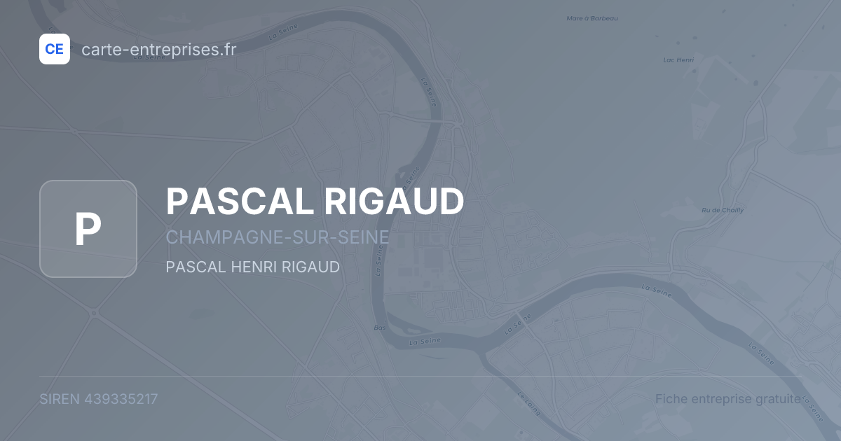 PASCAL RIGAUD — 439335217 — fiche entreprise