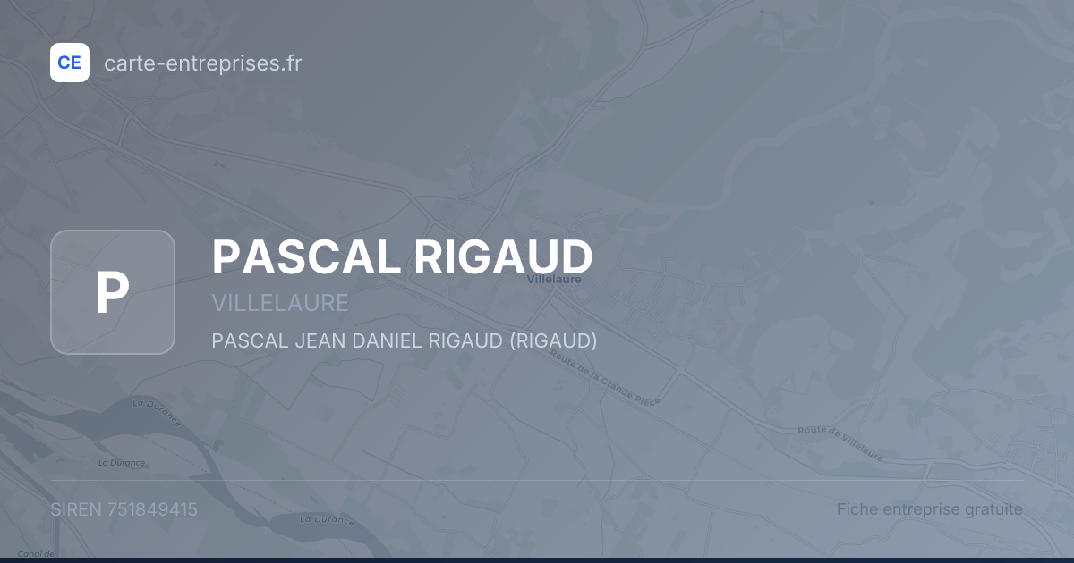 PASCAL RIGAUD — 751849415 — fiche entreprise