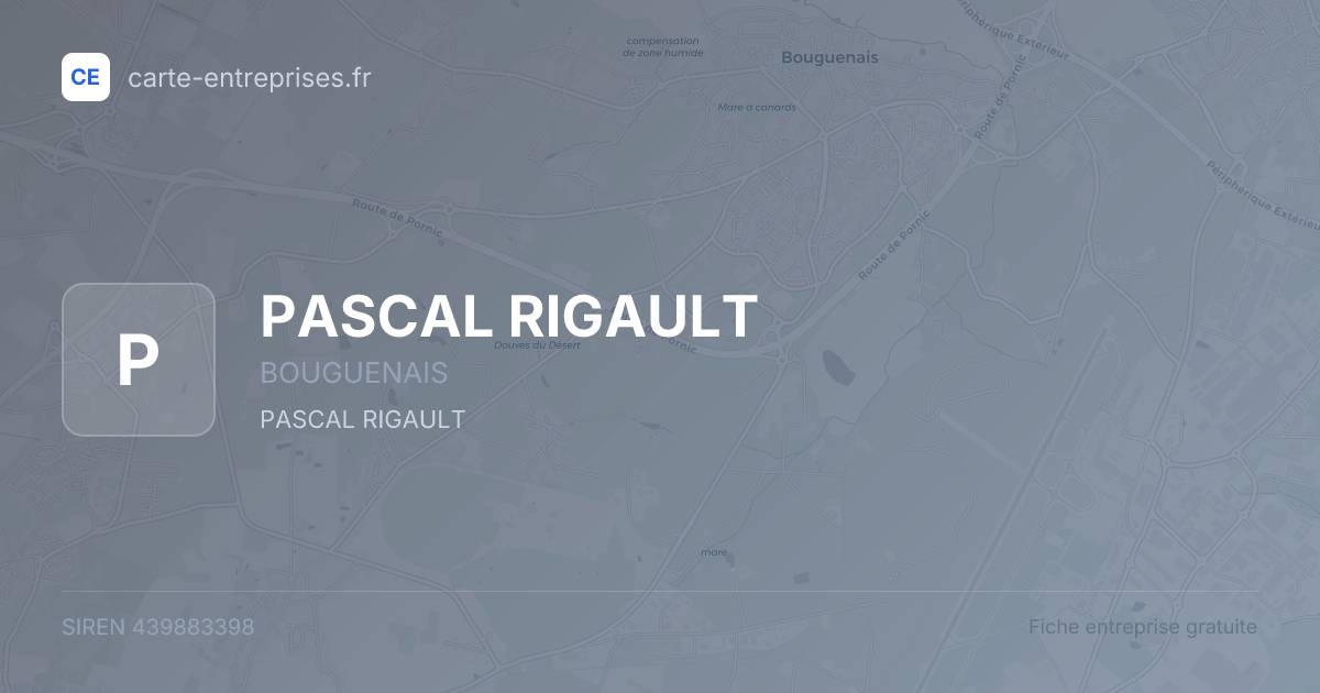 PASCAL RIGAULT — 439883398 — fiche entreprise