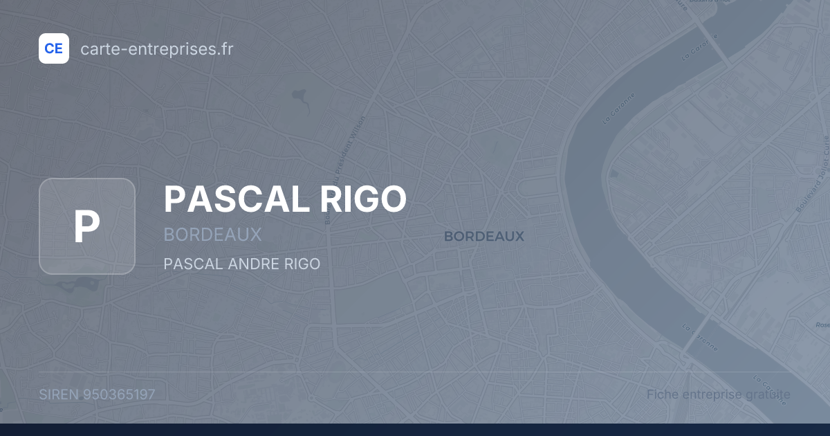 PASCAL RIGO — 950365197 — fiche entreprise