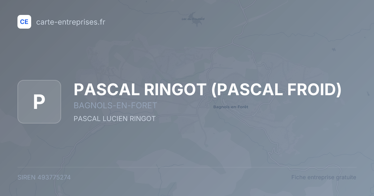PASCAL RINGOT (PASCAL FROID) — 493775274 — fiche entreprise
