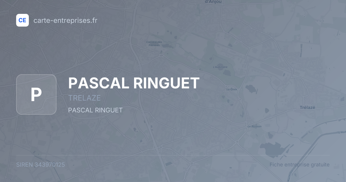PASCAL RINGUET — 343970125 — fiche entreprise