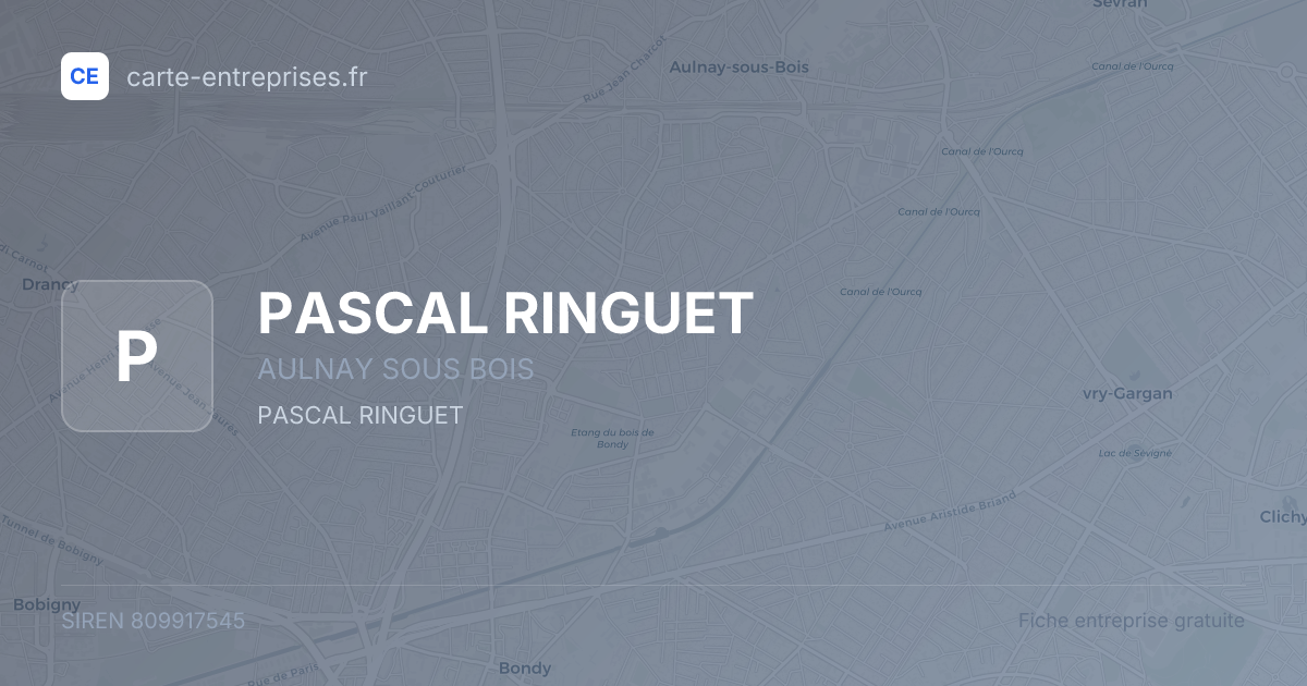 PASCAL RINGUET — 809917545 — fiche entreprise