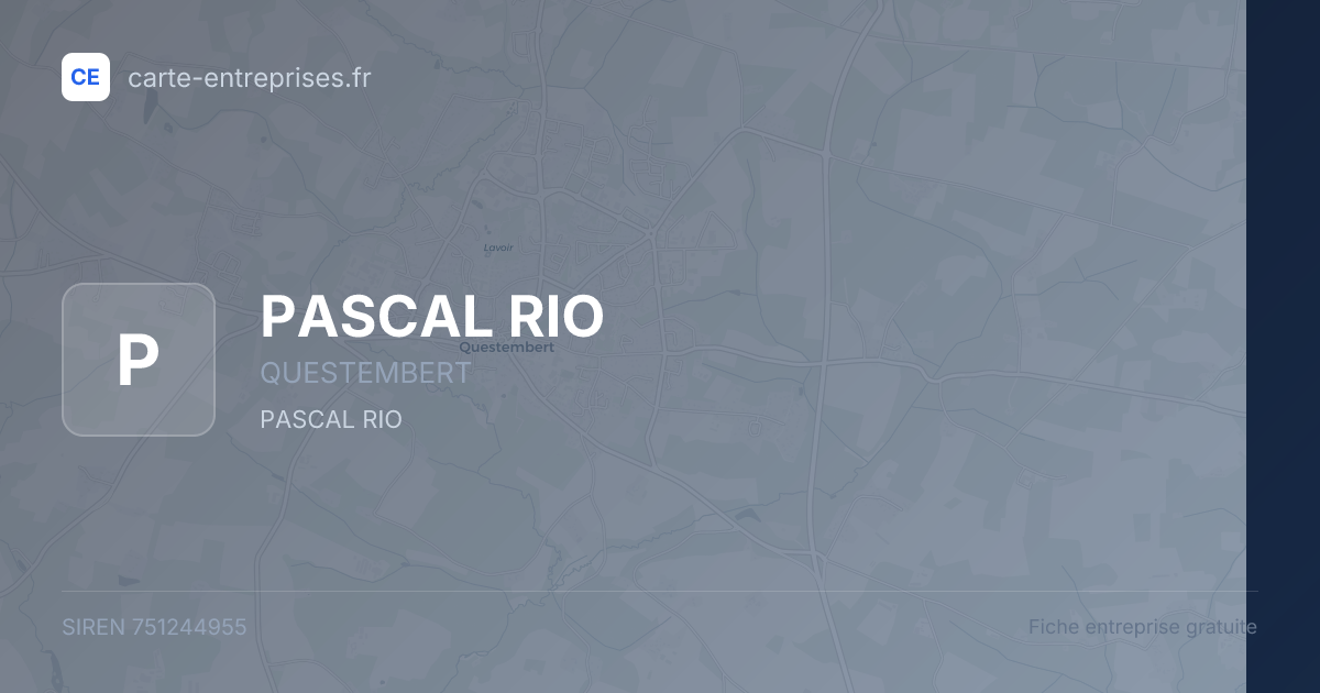 PASCAL RIO — 751244955 — fiche entreprise