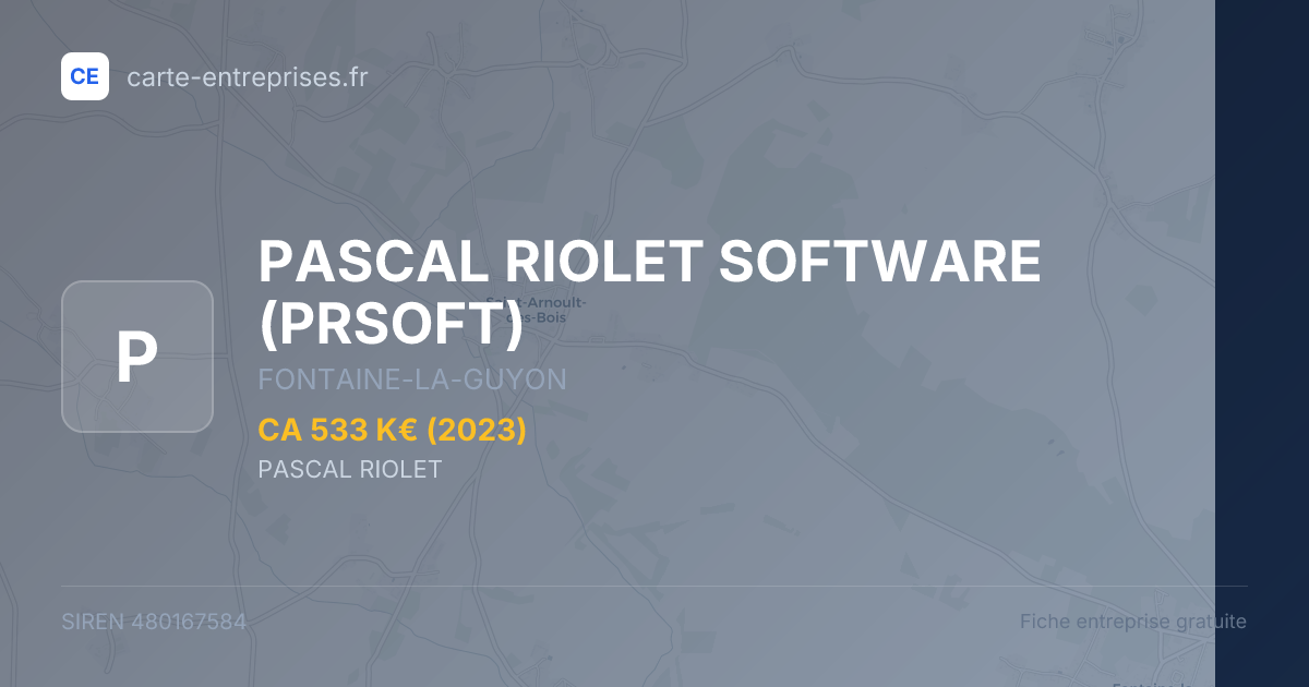 PASCAL RIOLET SOFTWARE (PRSOFT) — 480167584 — fiche entreprise