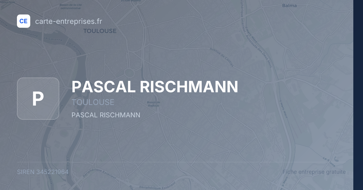 PASCAL RISCHMANN — 345221964 — fiche entreprise